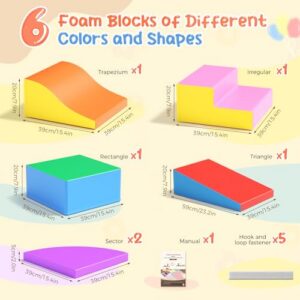 Large Foam Climbing Blocks for Climb & Crawl                                                          Indoor Climb Crawl Play Equipment with Step & Slide
