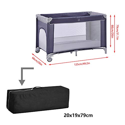 Portable Infant Playard with Wheels | Foldable with Base