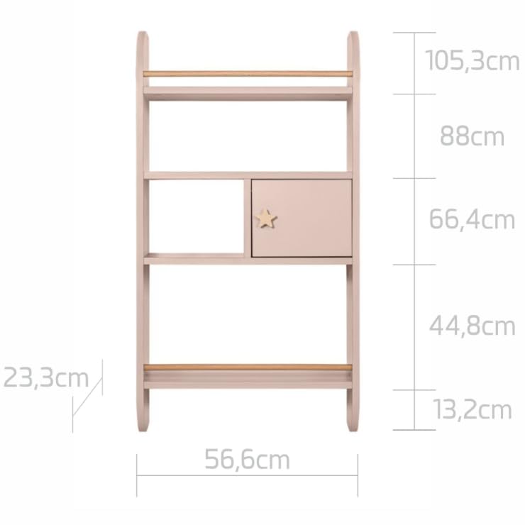 Pink Children's Bookshelf Hanging