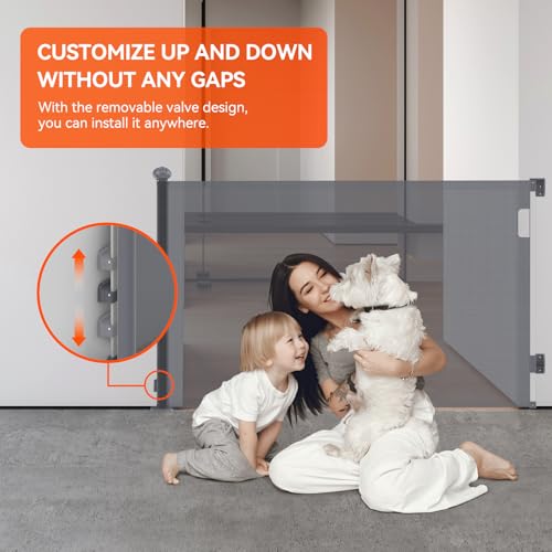 One Handed Operation Extendable Stair Safety Gate Roll for Babies and Pets