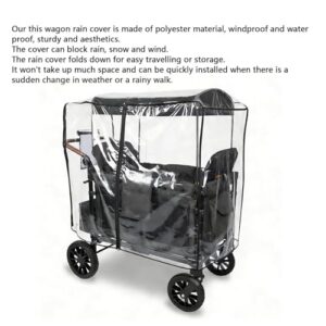 Polyester Stroller Wagon Cover with Clear Canopy Ventilation Holes and Hook Loop Closure for Rain Wind Travel (125 * 55 * 110cm)