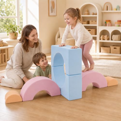 Kids Activity Set | Indoor Baby Soft Foam Blocks Interactive Foam Climb Block Play Set for Climbing & Crawling