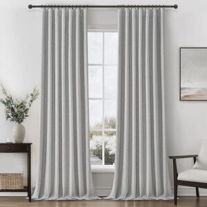 Country Farmhouse Pleated Ceiling Track Curtain Large Window Drapes Heavy Thermal Privacy Nursery 50"Wx132L