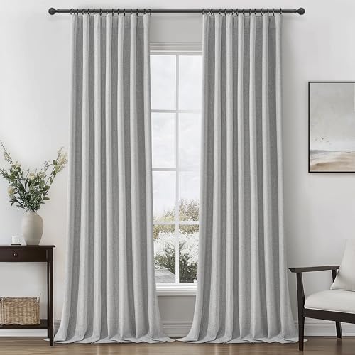 Country Farmhouse Pleated Ceiling Track Curtain Large Window Drapes Heavy Thermal Privacy Nursery 50"Wx132L