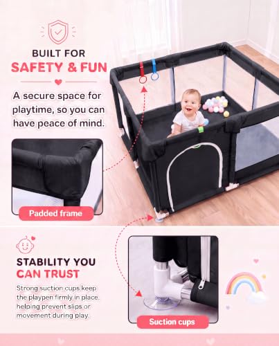 Nursery Furniture for Babies 120X120cm (Black)