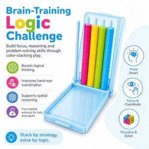 Portable Brain Teaser Puzzle With 40 Rings And Racks
