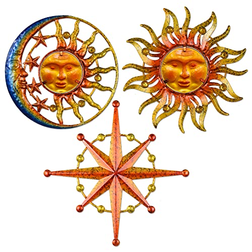 Glass Sun Face Retro Hanging Weird Decor                                                          BVLFOOK Garden Wall Decor for Patio Garden Balcony Porch Yard