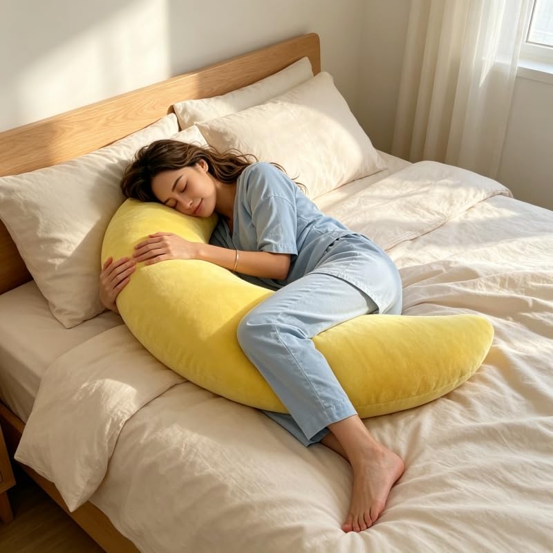 Soft Supportive Full Body Cushion with Removable Cover for Sleeping