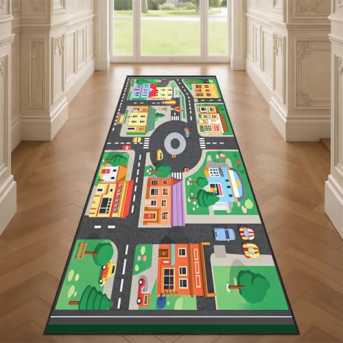 Children Traffic Game Long Rug