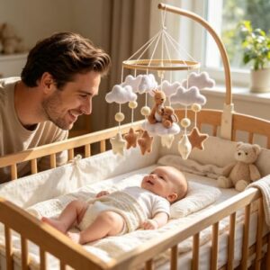 Brown Bunny Nursery | Brown Bunny Nursery Mobile for Boys Girls Calming Playing