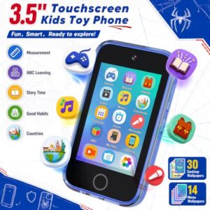 3.5'' Touchscreen Spider Toy Phone for Kids Age 3-8                                                          Learning Travel Toys with Dual Cameras&Puzzle Games&MP3 Player