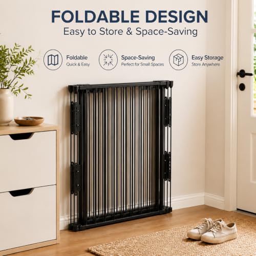 5 Panel Sturdy metal frame and Foldable multi-panel design creates flexible barriers for stairs