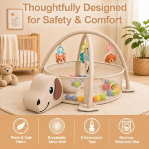 Activity Gym Floor Mat for Newborn Infants                                                          Extra large baby play mat with soft padding and activity gym