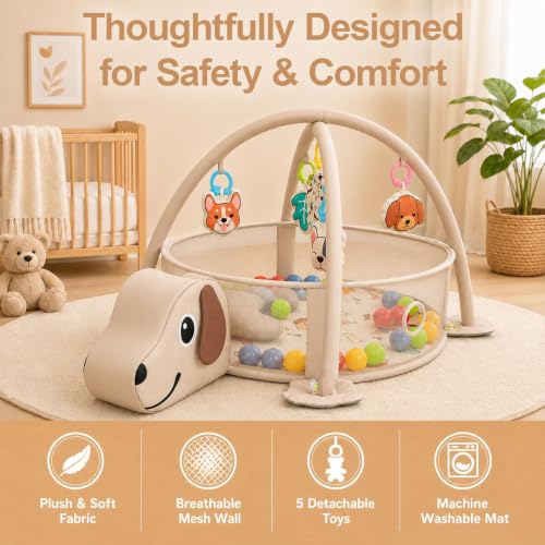 Activity Gym Floor Mat for Newborn Infants                                                          Extra large baby play mat with soft padding and activity gym