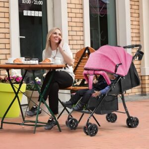 Baby Pushchair Up to 10kg Buggy One-Hand Folding Infant Pushchair with Adjustable Backrest
