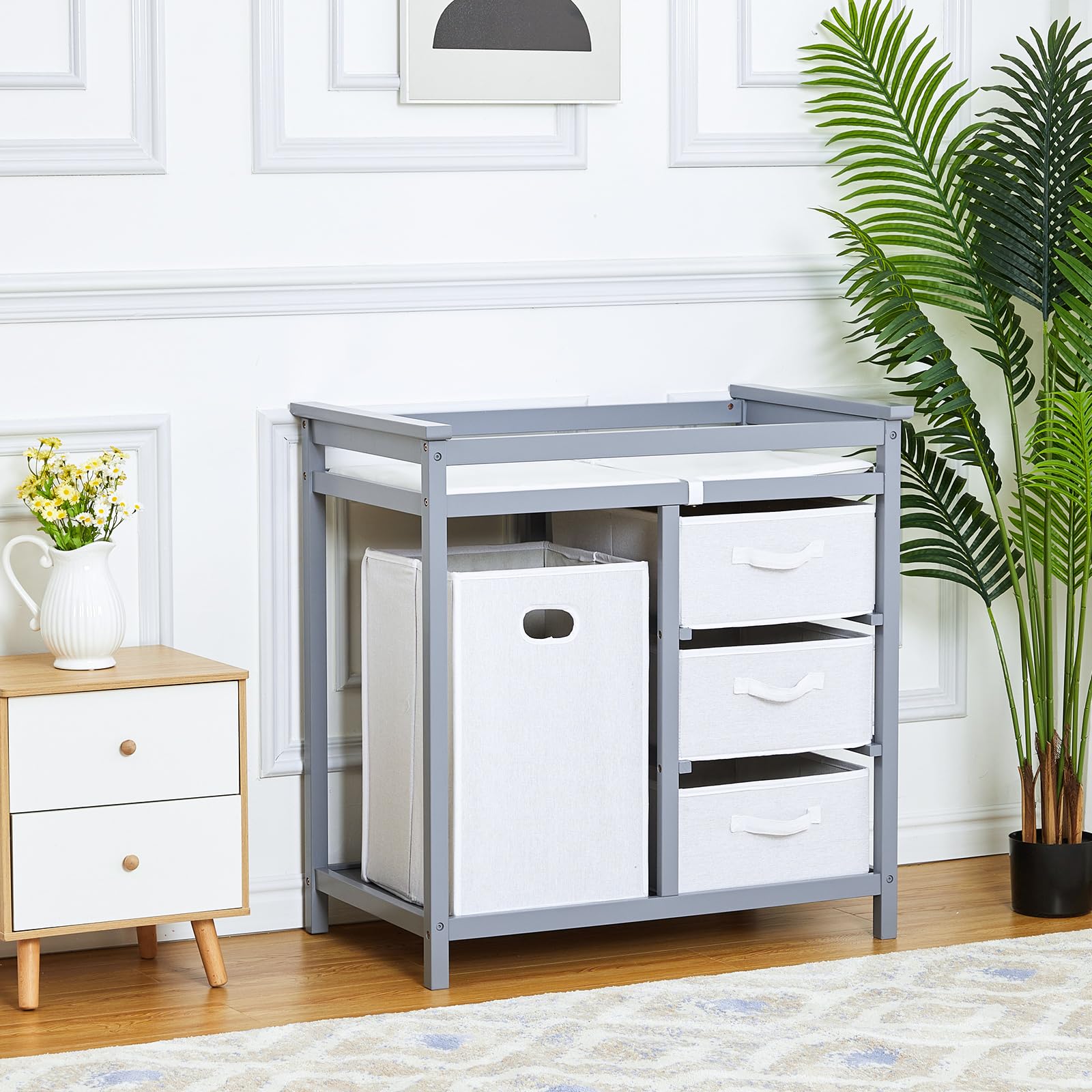 Modern Wooden Baby Changing Table Dresser 87×52×88cm