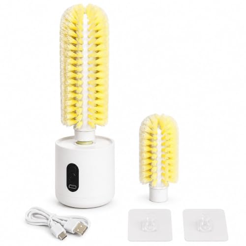 360° Rotating USB-C Rechargeable                                                          High-Speed Electric Toothbrush with Dual Brush Heads