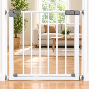 2 Way Opening Steel Child and Pet Gate for Doorways Hallways and Selected Stair Areas