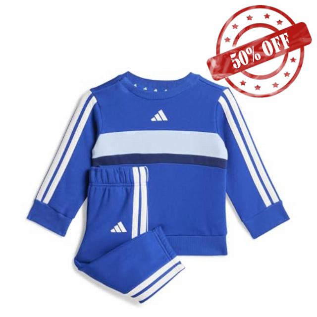 adidas Unisex Baby SEASONAL ESSENTIALS TIBERIO 3 STRIPES FLEECE CREW SET