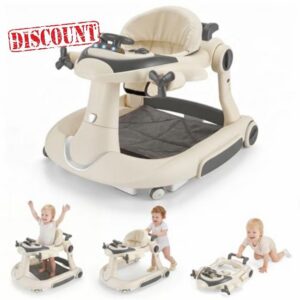 Baby Walker Foldable 5-in-1 Grey for Boys & Girls 3/6 Months+                                                          5-in-1 modes