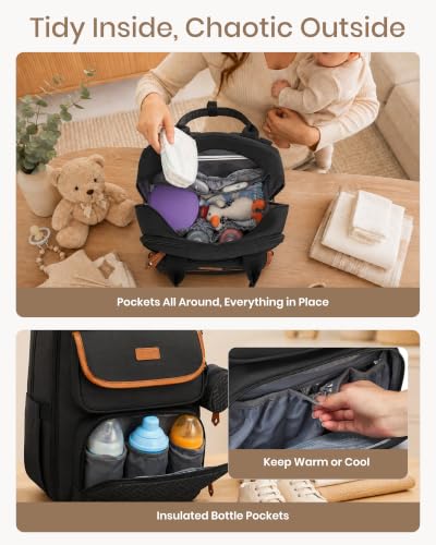 Nappy Bags for Mum & Dad                                                          Water Resistant Baby Bag with Pacifier Holder