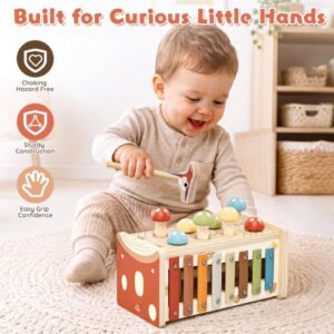 Toddler Birthday Gifts                                                          Wooden Hammering Pounding Toy with Xylophone