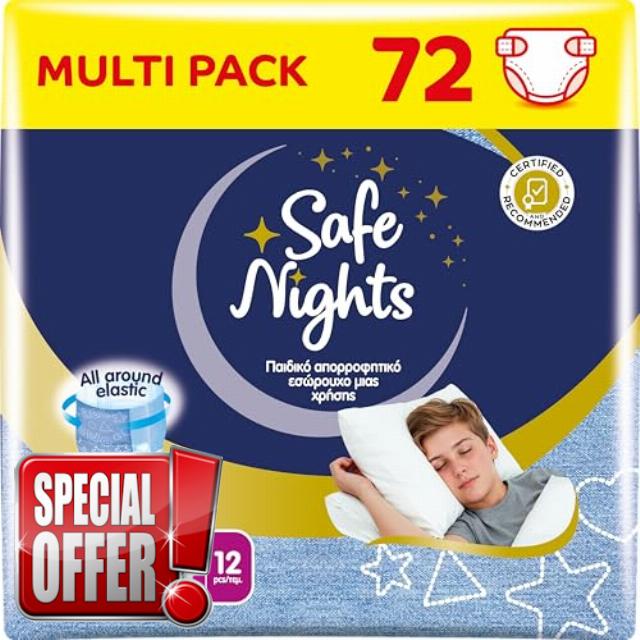 Babylino Safe Nights Boy 72 Pack Night Pants 13+ Years (48-60kg)