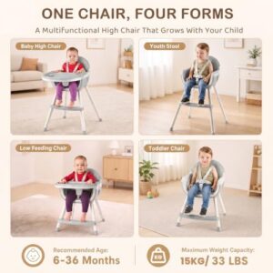 Baby Highchair with Removable Double Tray & 5‑Point Safety Harness