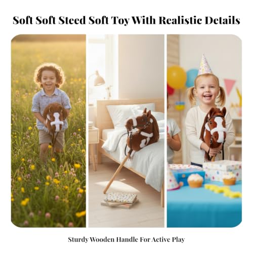 soft Hobby Horse on a Wooden