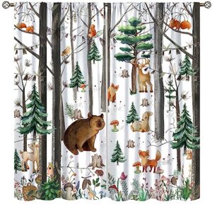 Rustic Wild Animal Window Drapes 2 Panel Set