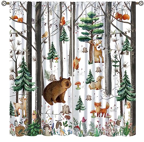 Rustic Wild Animal Window Drapes 2 Panel Set