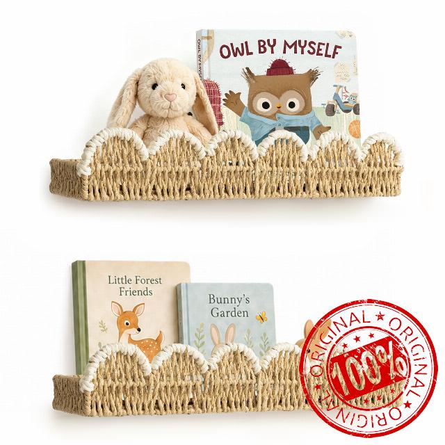AELS Scalloped Nursery Bookshelf Set of 2