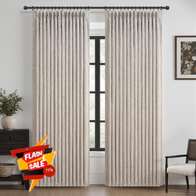 Memory Trained Pinch Pleated Nursery Curtains 78 Inches Long 2 Panels Set