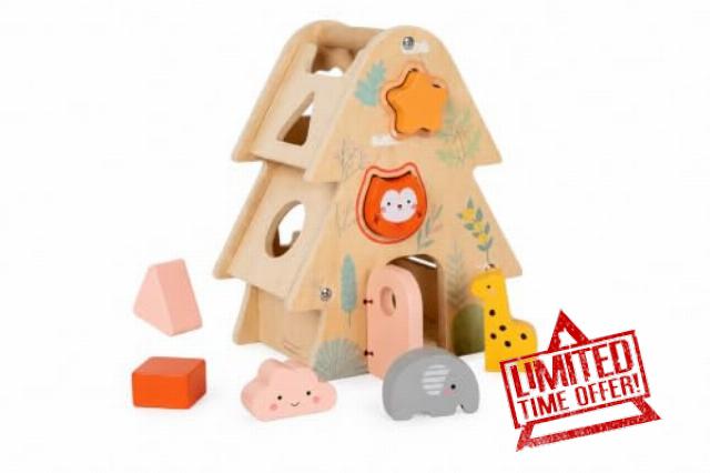 Wooden Animal House - Tree Shape Sorter                                                          Montessori-Inspired