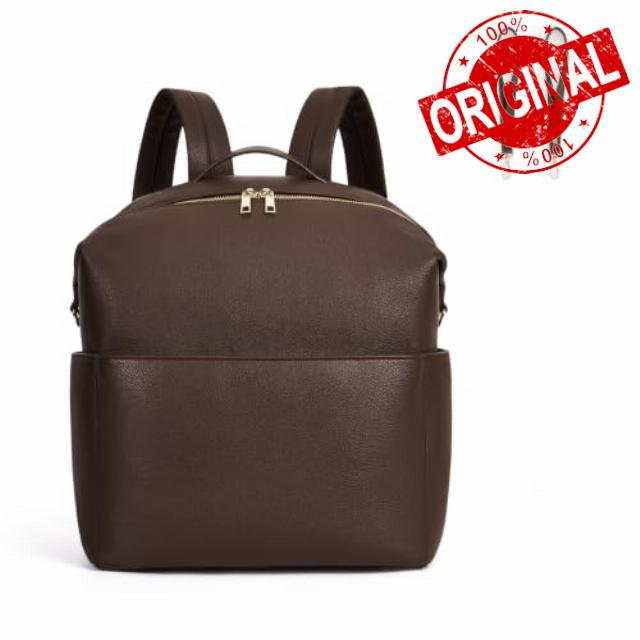HiTotes Diaper Bag Backpack Vegan Leather Baby Changing Bag Backpack                                                          Diaper Backpack Travel Bag with Stroller Hooks and Back Luggage Sleeve