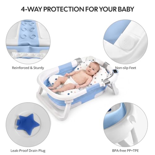 Light Blue Compact Baby Bathtub