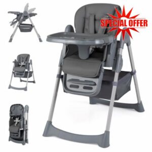 COSTWAY Foldable High Chair for Babies and Toddlers