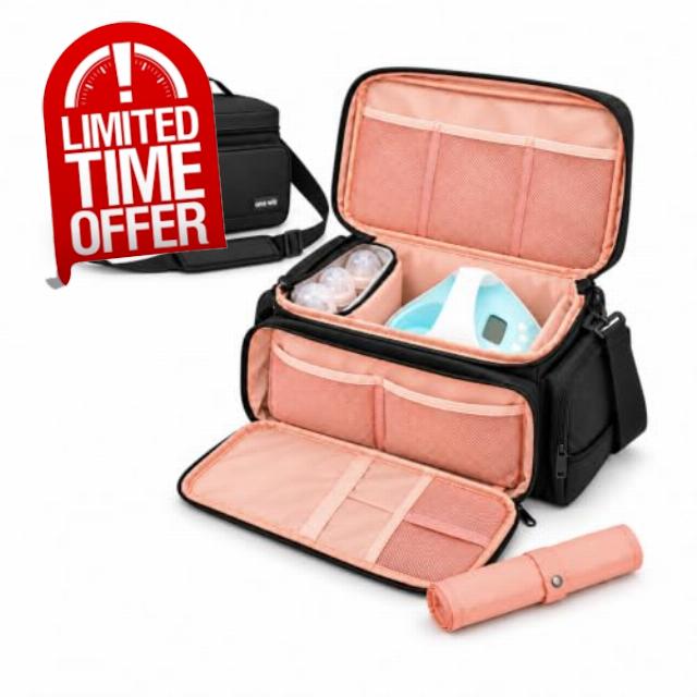 Breast Pump Carry Bag for Spectra S1 & S2                                                          Padded Storage Bag with Removable 3-Bottle Cooler