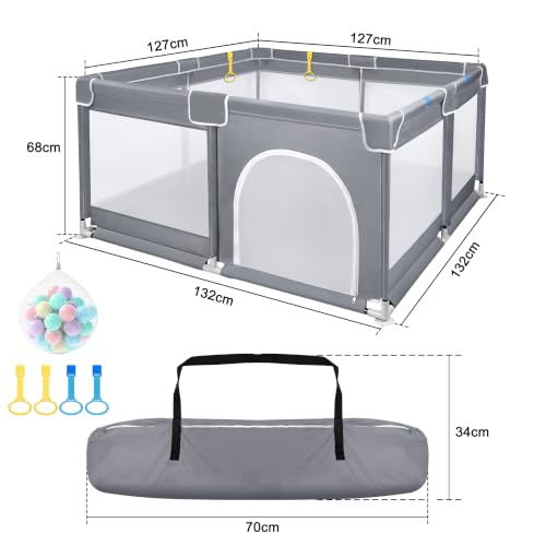 Grey Portable Play Pen