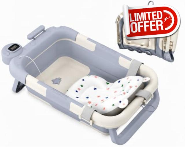 Foldable Baby Bath Tub Digital Display
