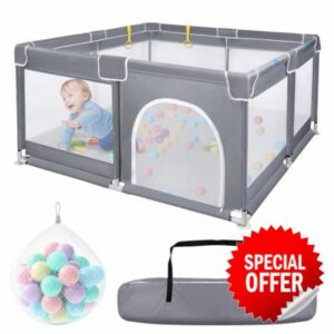 Small Foldable Baby Playpen with Mat for Babies & Toddlers