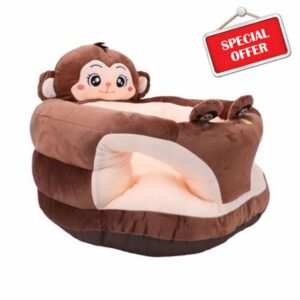 Pissente Baby Sit Up Support Chair Plush Backrest Cartoon Sofa (Brown                                                          Ultra Soft Plush Material