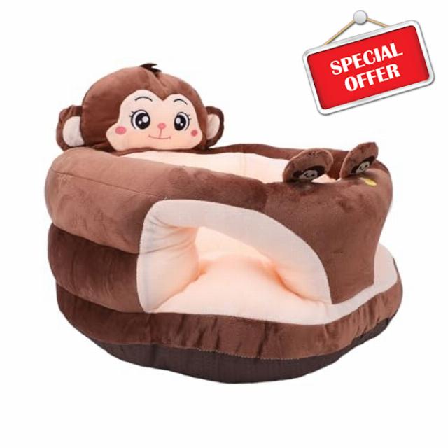 Pissente Baby Sit Up Support Chair Plush Backrest Cartoon Sofa (Brown                                                          Ultra Soft Plush Material