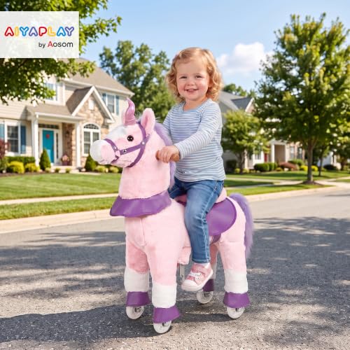 Plush Rocking Horse with Rotatable Head