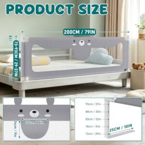 Extra Tall Toddler Bed Rail 200cm                                                          Baby Bed Guard for King Size Bed