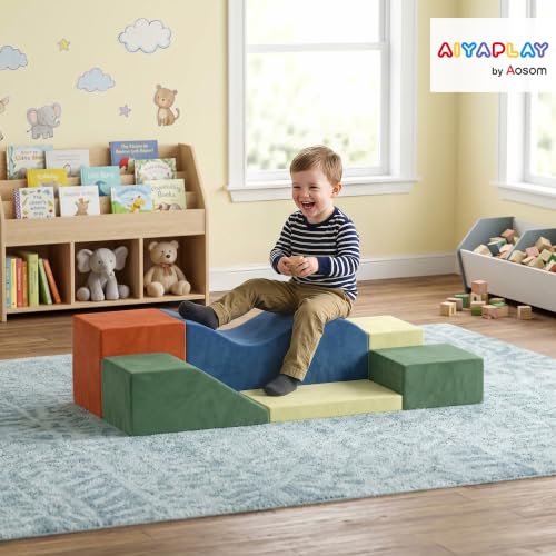6PCS Foam Climbing Blocks with Non-Slip Base for Climbing and Crawling
