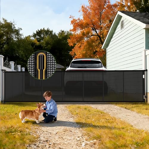 105cm/42inch Tall Retractable Stair Gate for Baby and Pet
