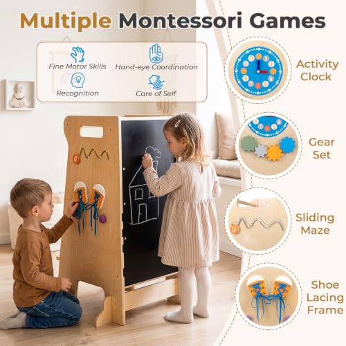 4-in-1 Adjustable Kitchen Tower for Boys Girls Aged 3+ Years Old