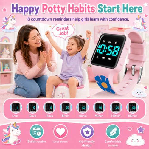 Music or Vibration Alerts - Waterproof Toddler Toilet Trainer for Boys & Girls Ages 2-9