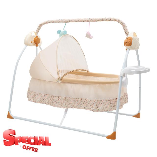 Electric Baby Swing Cradle with Bluetooth & 5 Swing Speeds